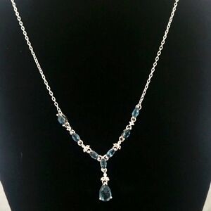 Genuine London Blue Topaz & Solid sterling  Silver